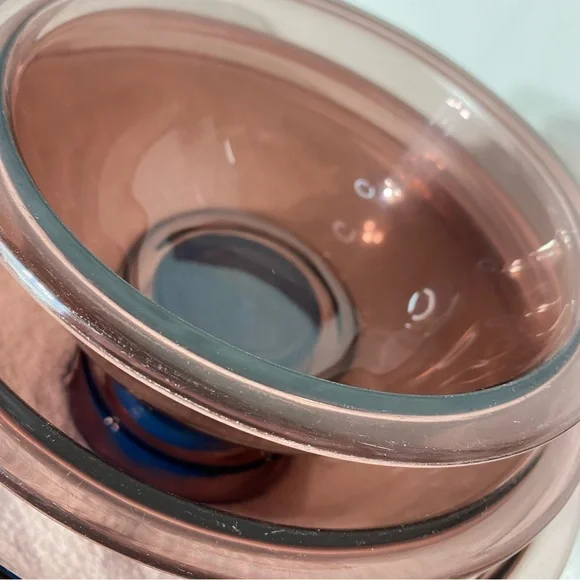 Vintage PYREX Set of 3 Cranberry Glass Nesting Mixing Bowls 1L, 1.5L & 2.5L - Picture 15 of 16